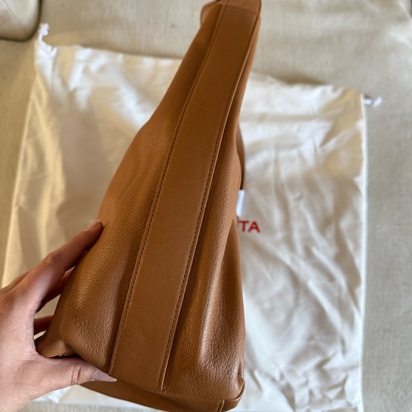 Eckhaus Latta Snap Bucket Bag Lambskin Leather Saddle - Picture 8 of 8